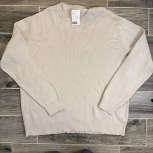 H&M Sweater Men's XL Ivory‎ Fisherman's  Cabincore Grandpacore Preppy NWT